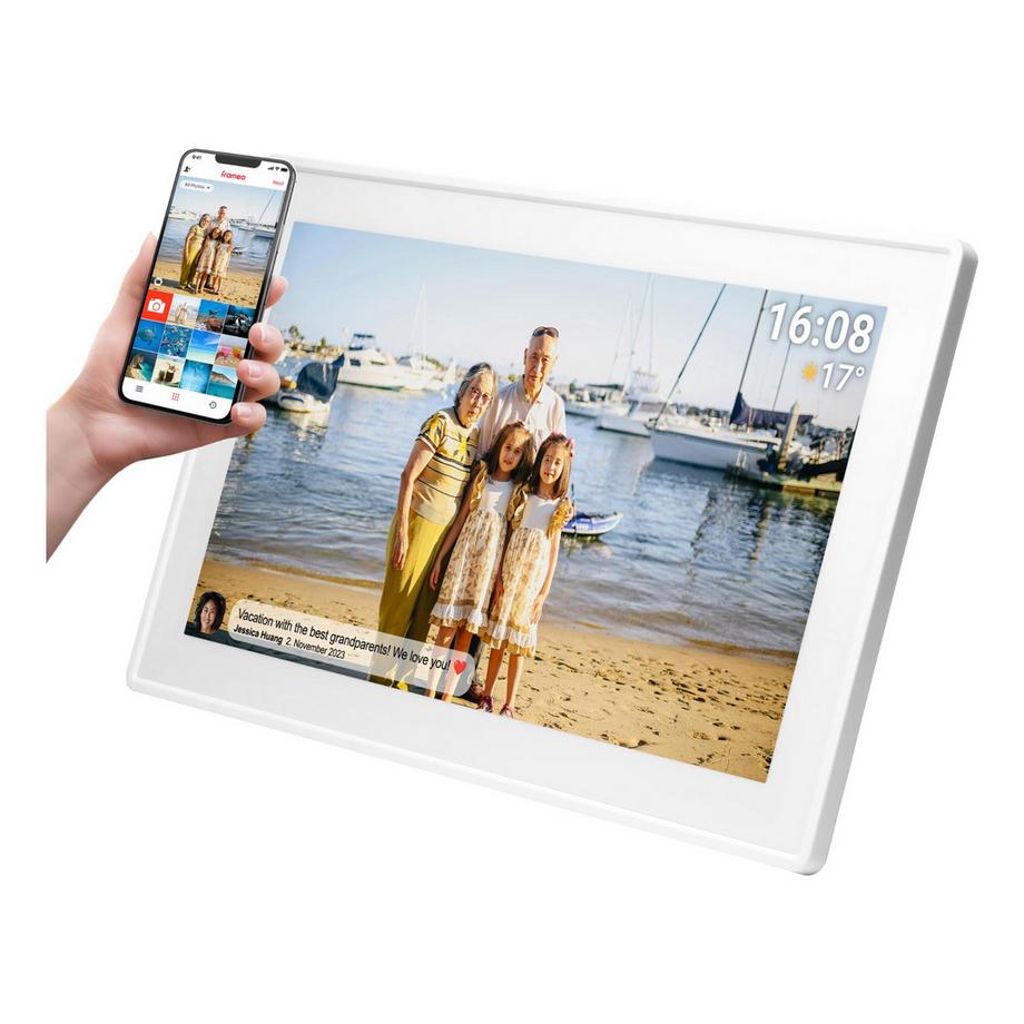 DENVER  Frameo PFF-1515W Digitaler Bilderrahmen 