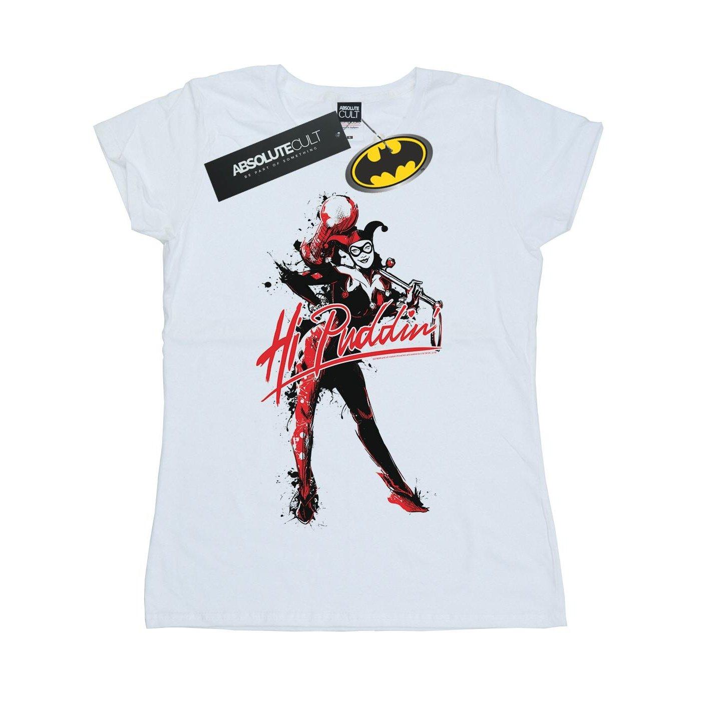 Image of Harley Quinn Hi Puddin Tshirt Damen Weiss S