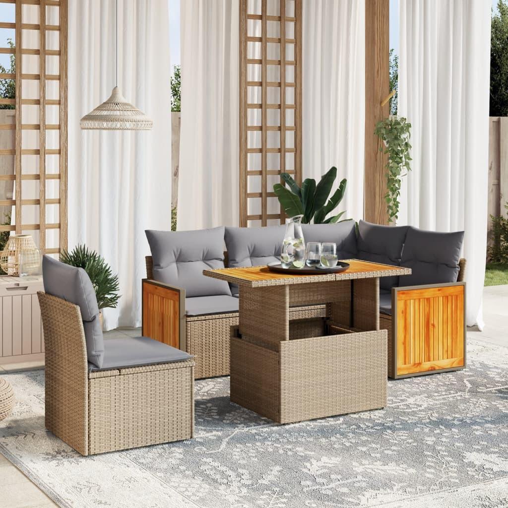 VidaXL set divano da giardino Polirattan  