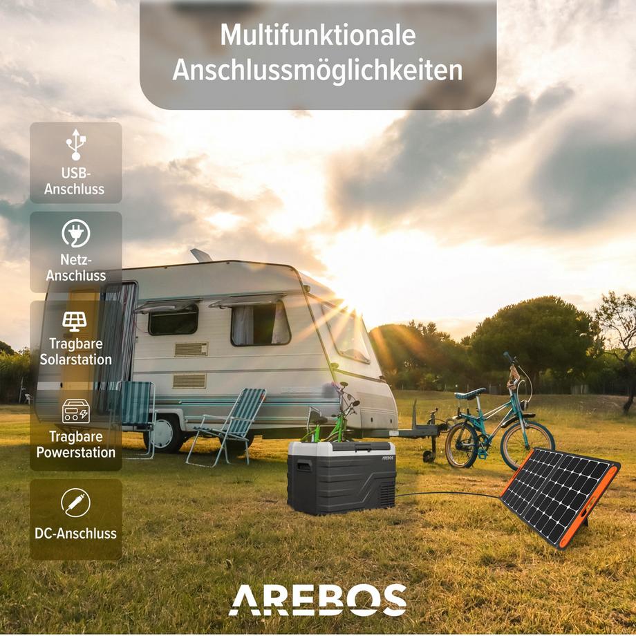 Arebos  Compressor Cooler Box Electric Car Refrigerator APP Freezer Box 