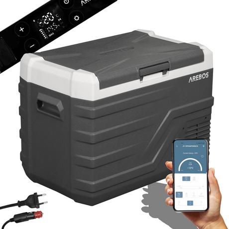 Arebos  Compressor Cooler Box Electric Car Refrigerator APP Freezer Box 