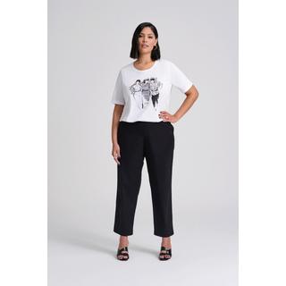 Ulla Popken  Pantalon chino Ruby 7/8 - taille élastique, jambe droite et large 