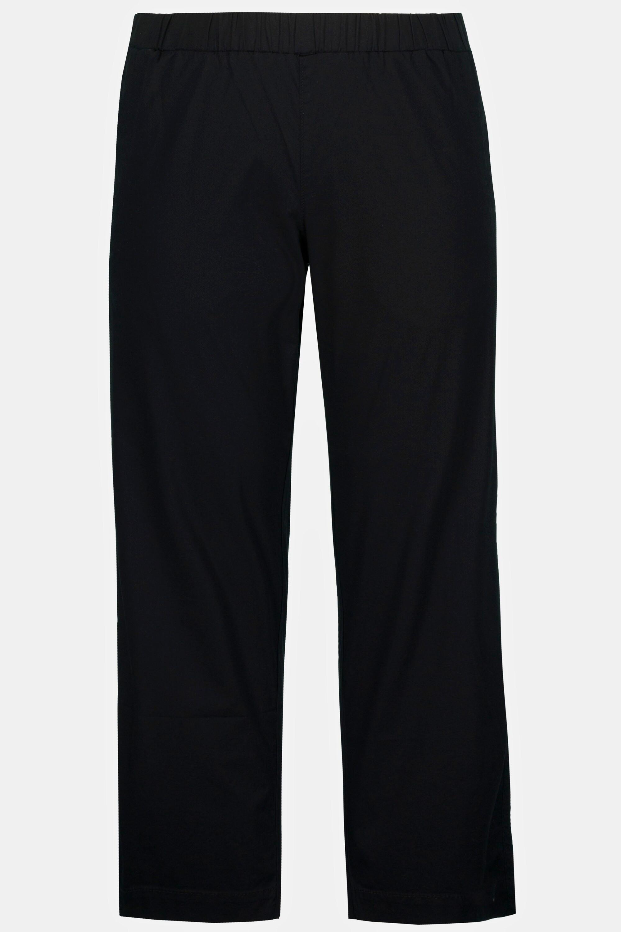 Ulla Popken  Pantaloni chino a 7/8 modello Ruby con taglio della gamba dritto e ampio e cintura elastica 