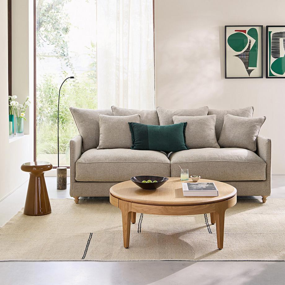 AM.PM Runder Couchtisch SANARA aus massiver Eiche und Furnier  