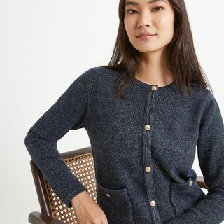 La Redoute Collections  Cardigan mit rundem Ausschnitt und Knopfleiste 