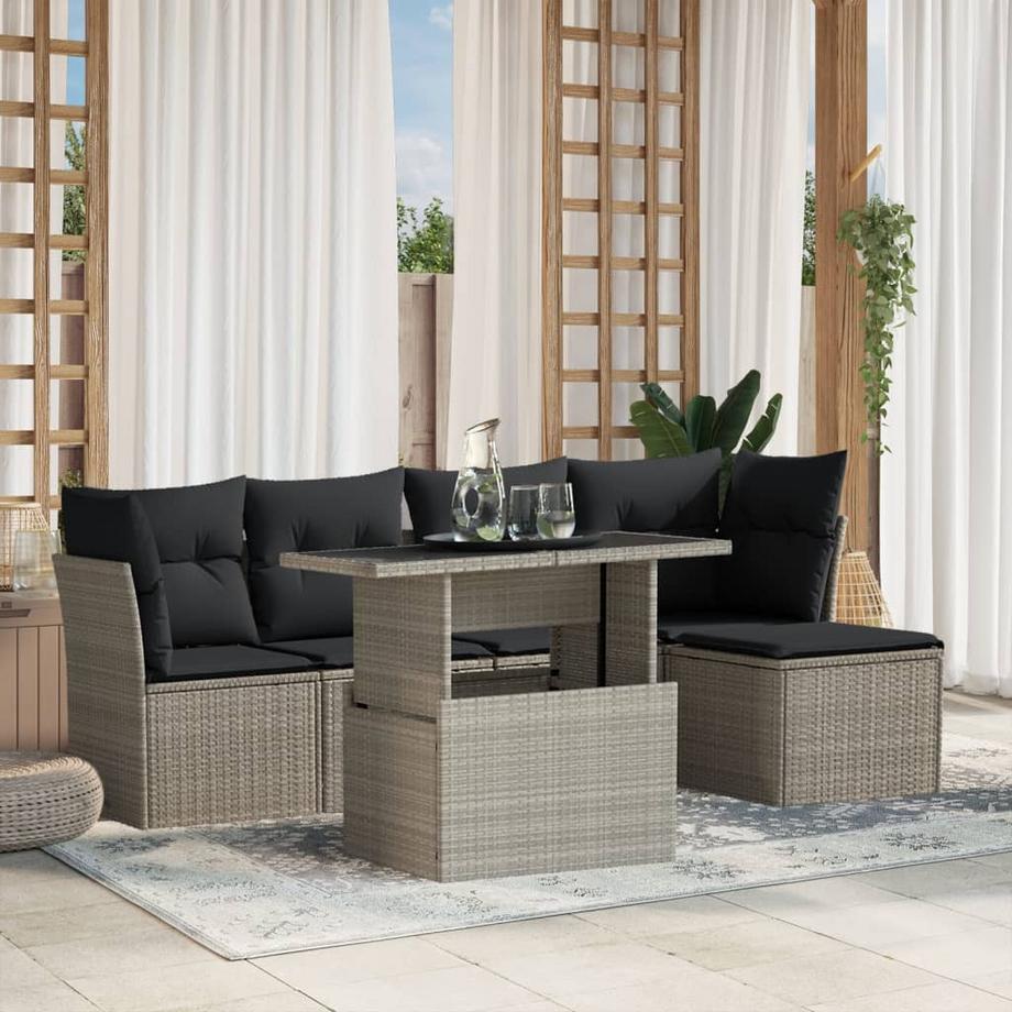 VidaXL set divano da giardino Polirattan  