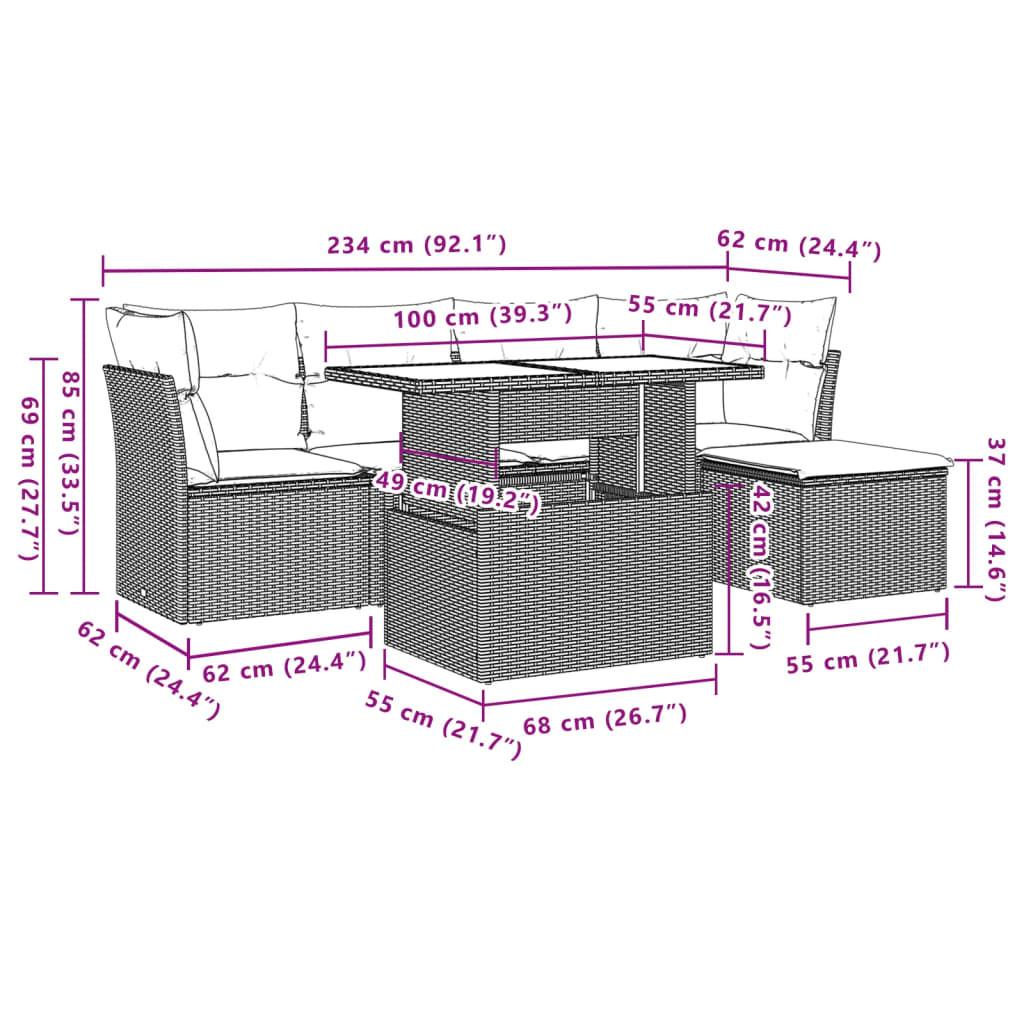 VidaXL Ensemble de canapés de jardin rotin synthétique  