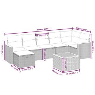 VidaXL Ensemble de canapés de jardin rotin synthétique  