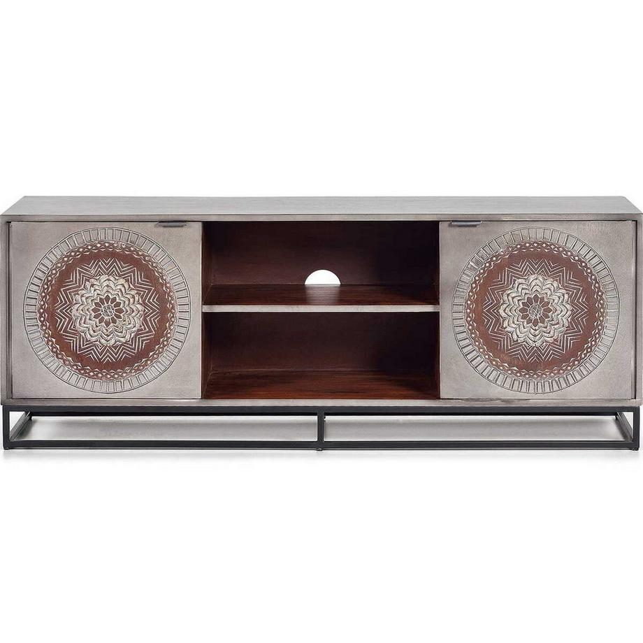 TV-Lowboard Wood Mandala Mango