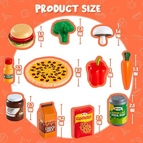 Activity-board  200 Pieces Kids Play Food Deluxe Pretend Play Food Set Toy Food Play Kitchen Accessories 