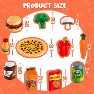 Activity-board  200 Pieces Kids Play Food Deluxe Pretend Play Food Set Toy Food Play Kitchen Accessories 