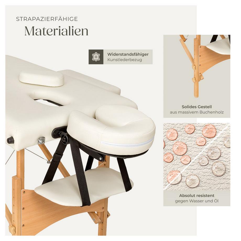 Tectake Lettino da massaggio a 3 zone Daniel  Larghezza 60 cm,Imbottitura 5 cm  