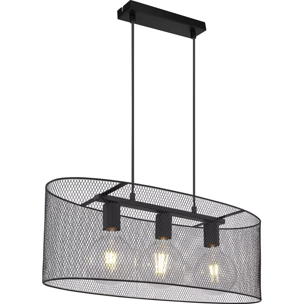 mutoni – Hängeleuchte Dops Metall 3xE27, One Size, Schwarz