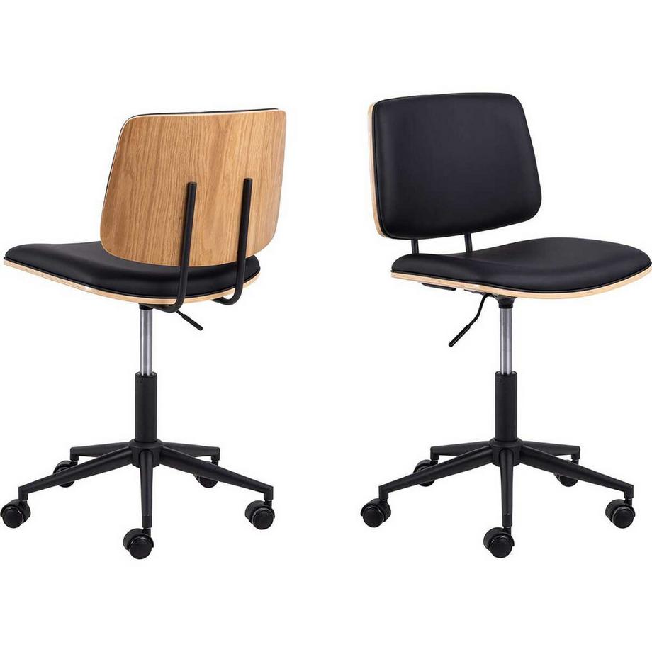mutoni Chaise de bureau Ovon noir (1 pièce)  