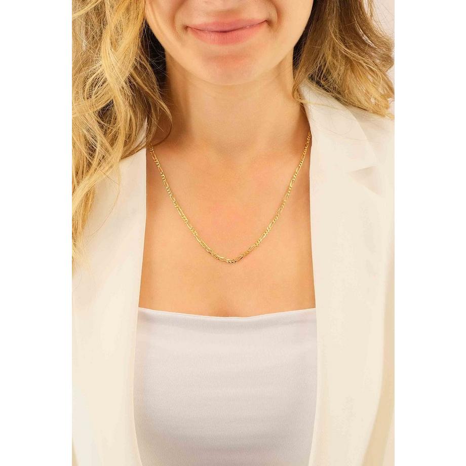 MUAU Schmuck  Collier figaro or jaune 750, 2.9mm, 45cm 