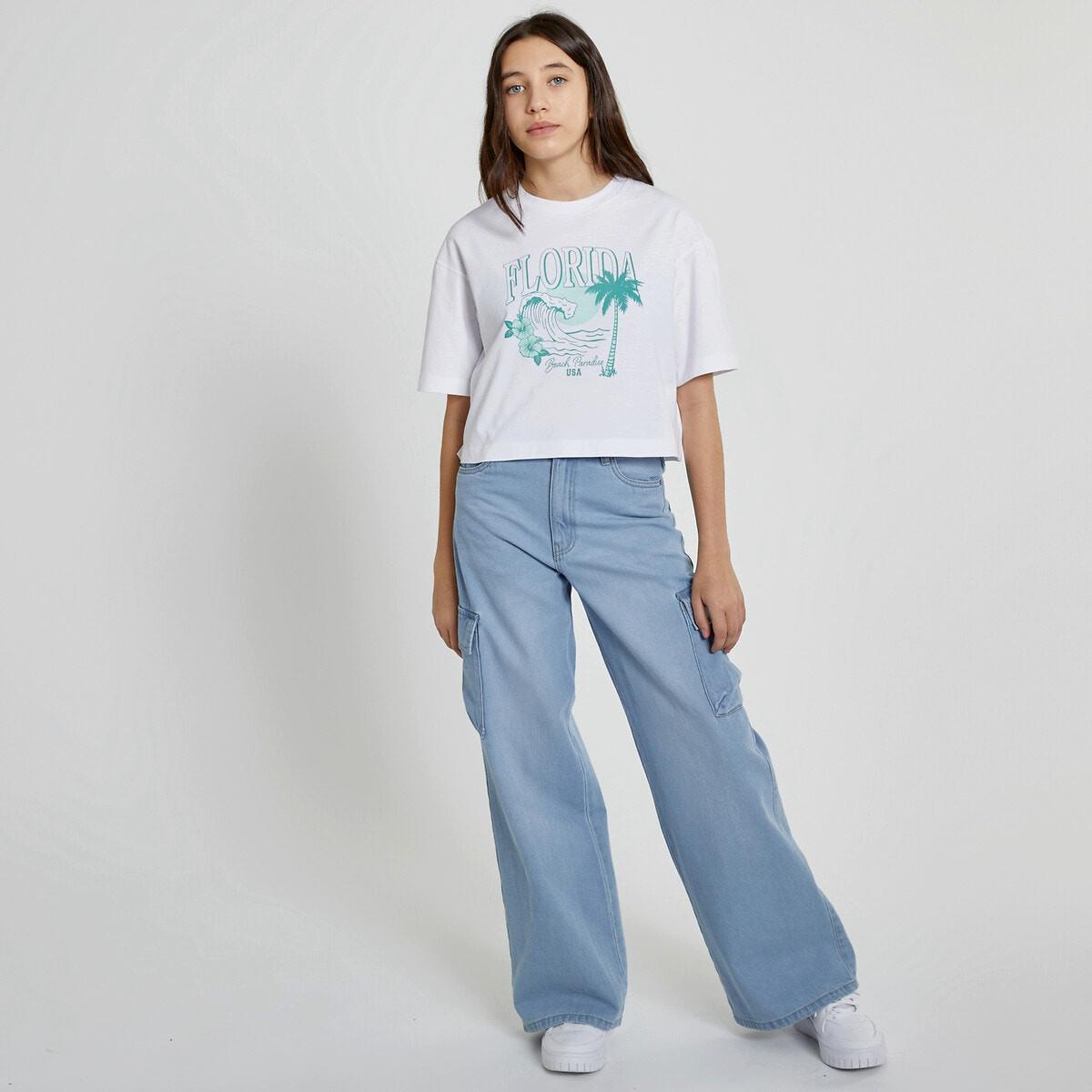 Image of 2er-pack Cropped Shirts Mit Sommerlichem Campus-motiv Mädchen M