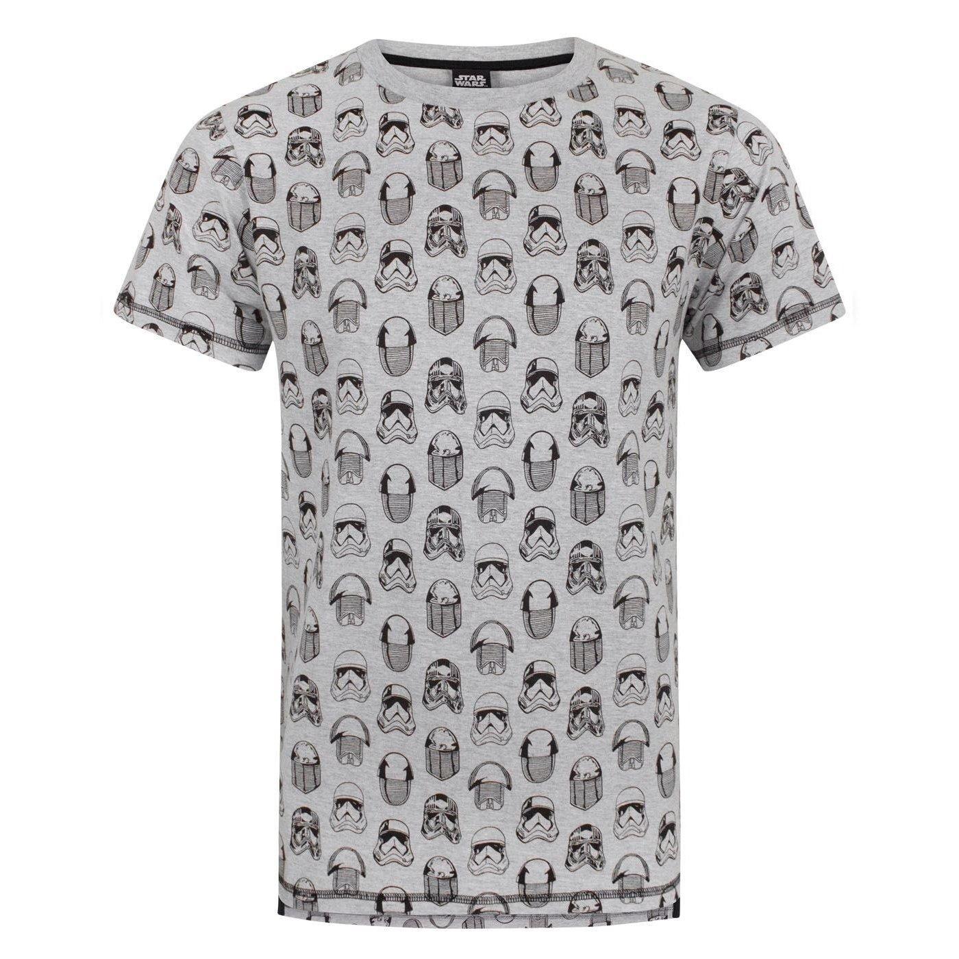 Image of Tshirt The Last Jedi Mit All Over Print Herren Grau XXL