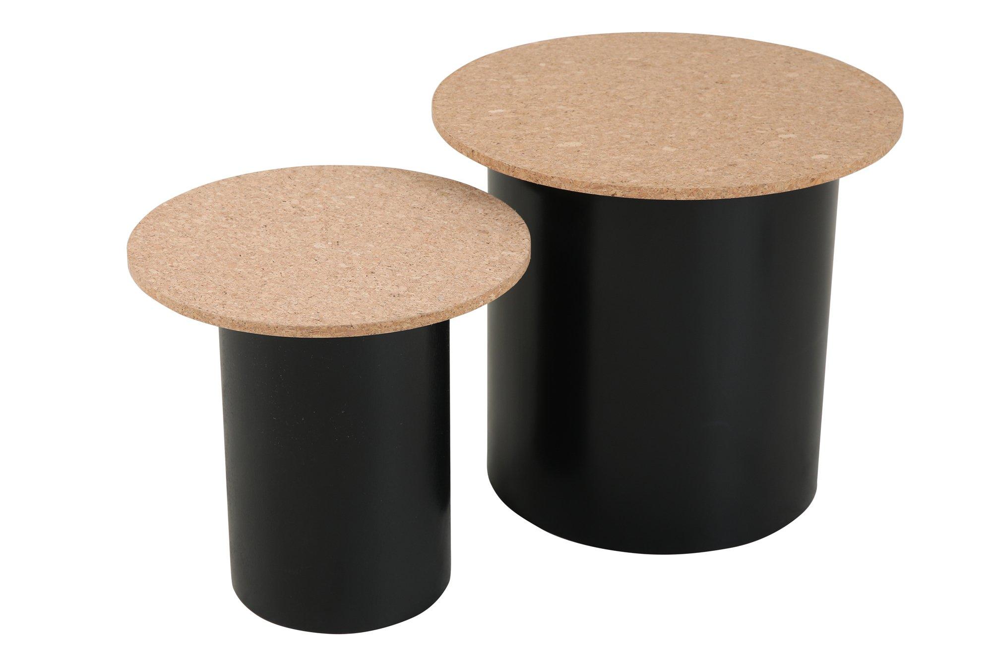 mutoni Table d'appoint liège 50 (lot de 2)  