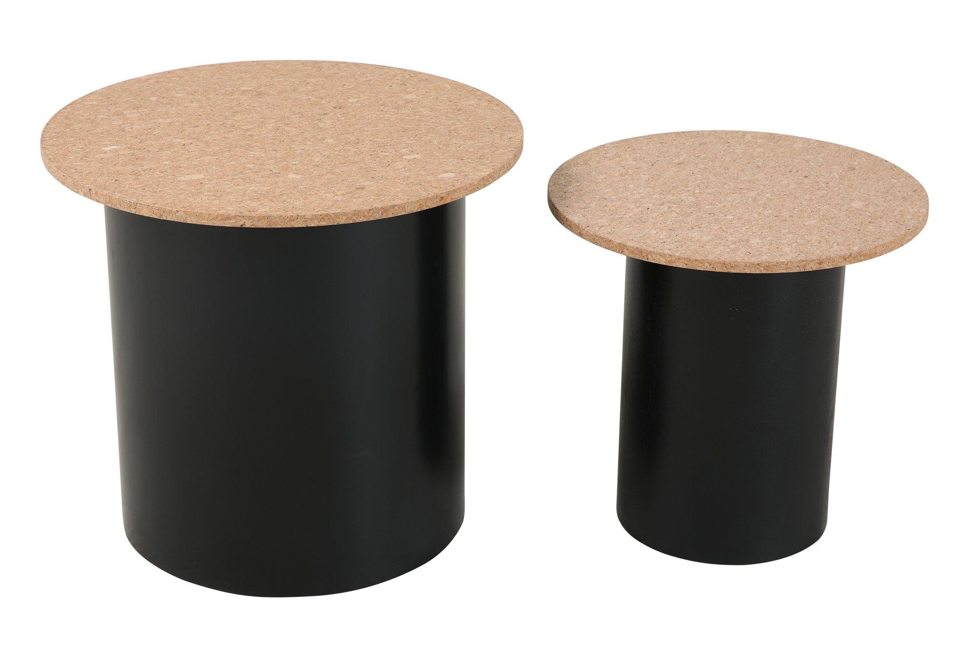 mutoni Table d'appoint liège 50 (lot de 2)  