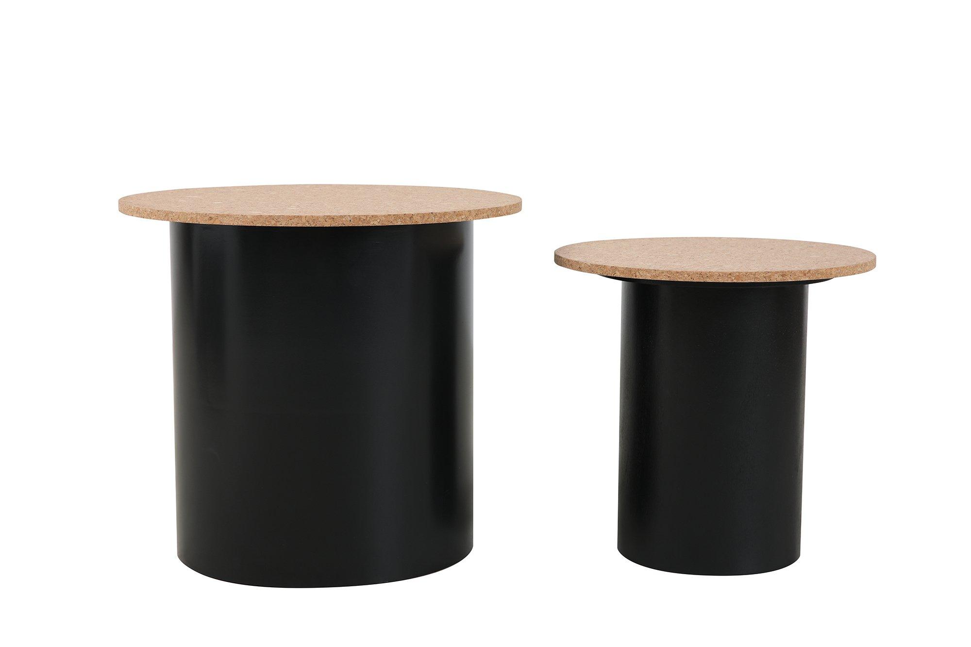 mutoni Table d'appoint liège 50 (lot de 2)  