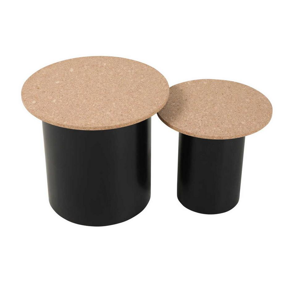 mutoni Set de table d&#039;appoint Citara nature noir (2 pièces)  