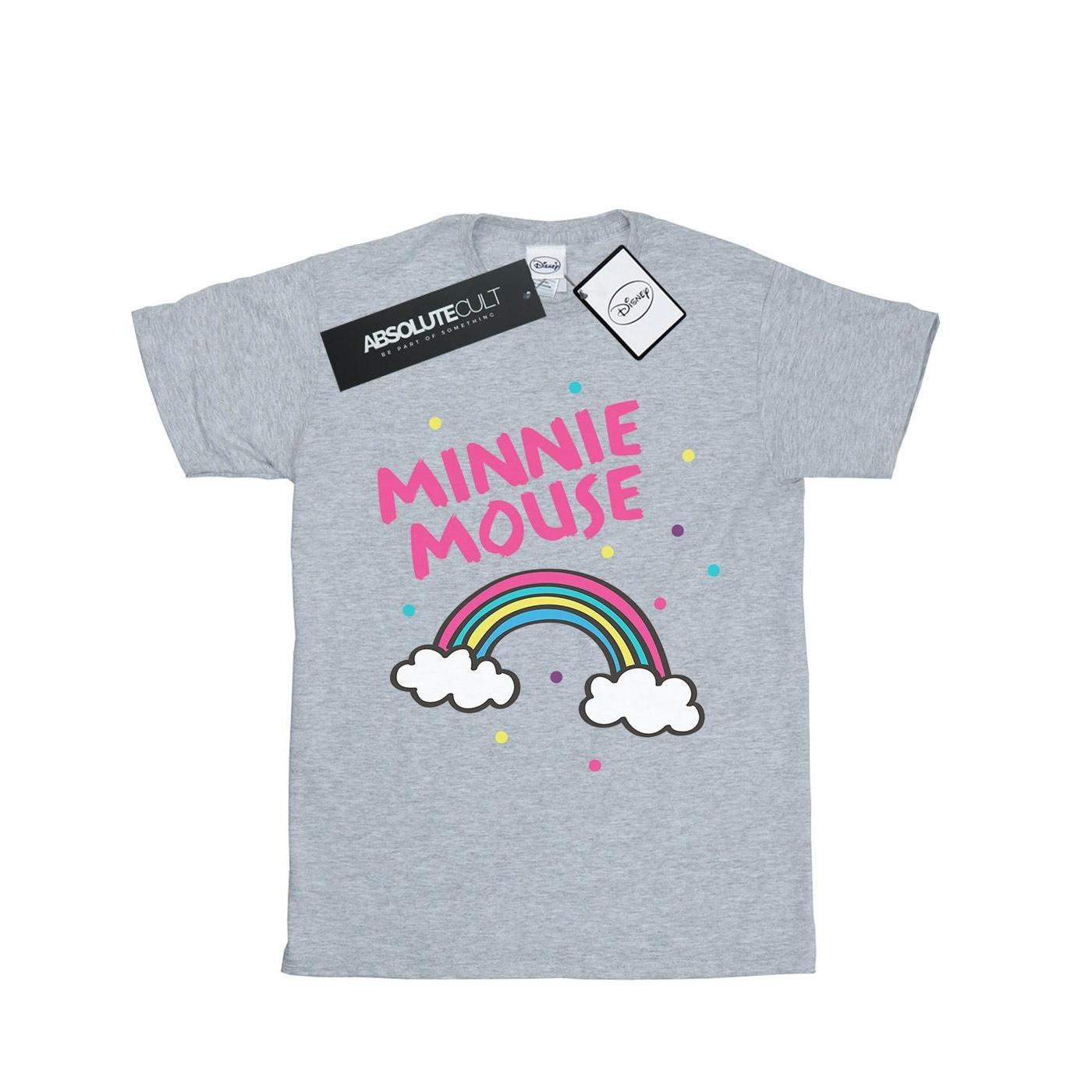 Image of Minnie Mouse Rainbow Dots Tshirt Unisex Grau 152-158