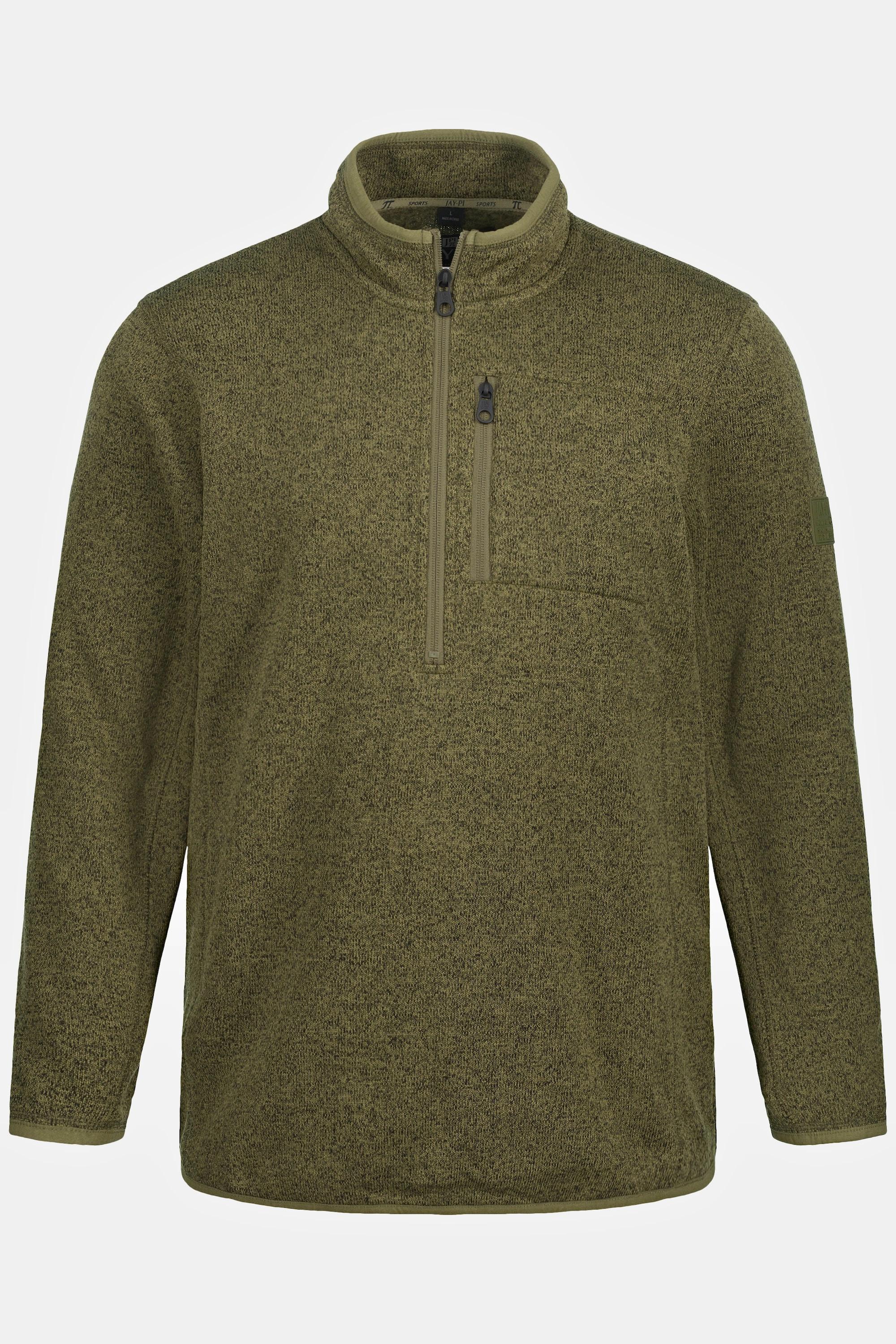 JP1880  Maglione polo da trekking in maglia e pile 