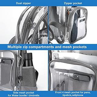 Only-bags.store Klarer Rucksack Plastik Schulrucksack Schultasche, Transparent Wasserdicht Durchsichtig  