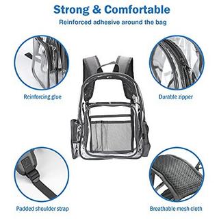 Only-bags.store Klarer Rucksack Plastik Schulrucksack Schultasche, Transparent Wasserdicht Durchsichtig  