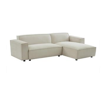 Ecksofa - Ecke wechselbar - Cord - Beige - BORORE