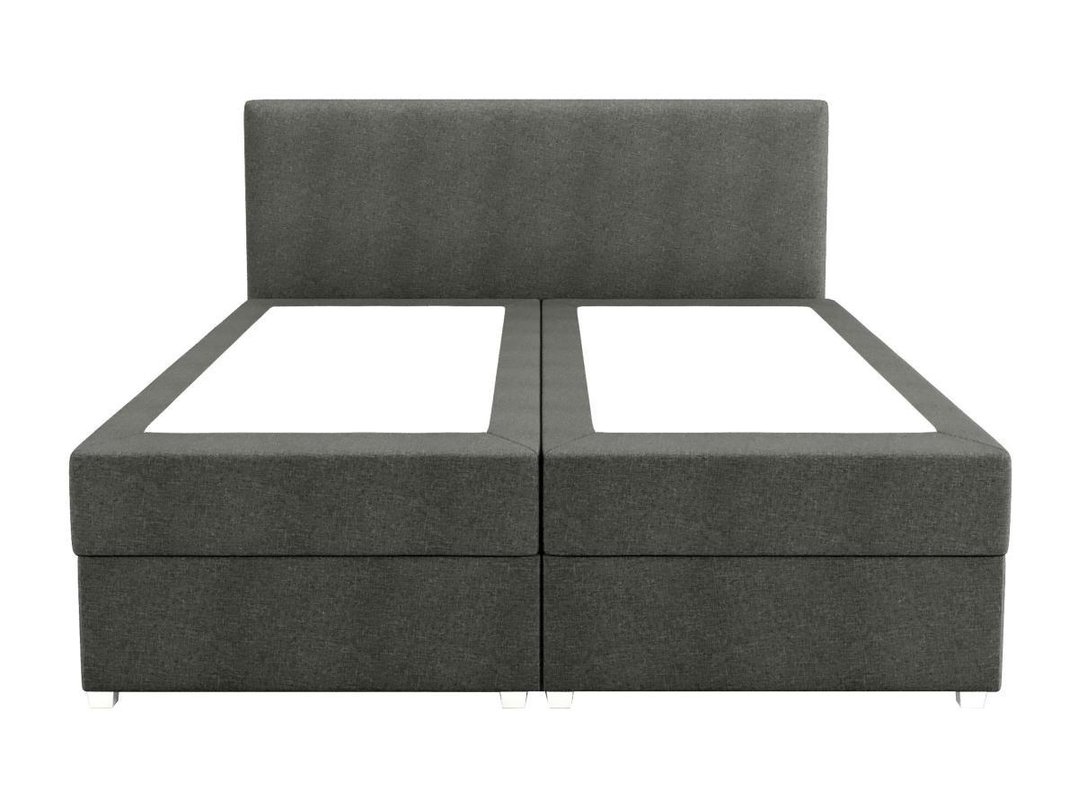Ysmée Boxspringbett komplett mit Bett-Kopfteil + Lattenrost + Matratze + Topper - 140 x 200 cm - Stoff - Anthrazit - ONAN von YSMÉE  