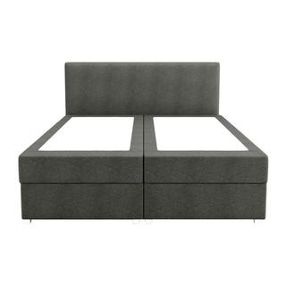 Ysmée Boxspringbett komplett mit Bett-Kopfteil + Lattenrost + Matratze + Topper - 140 x 200 cm - Stoff - Anthrazit - ONAN von YSMÉE  