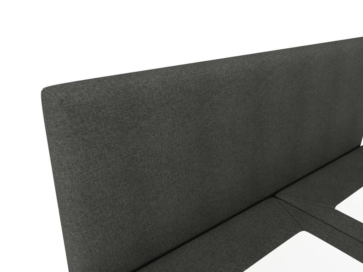 Ysmée Boxspringbett komplett mit Bett-Kopfteil + Lattenrost + Matratze + Topper - 140 x 200 cm - Stoff - Anthrazit - ONAN von YSMÉE  