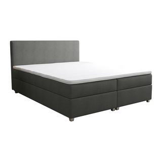 Ysmée Boxspringbett komplett mit Bett-Kopfteil + Lattenrost + Matratze + Topper - 140 x 200 cm - Stoff - Anthrazit - ONAN von YSMÉE  