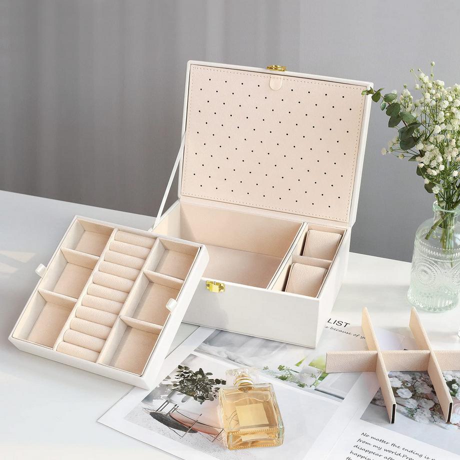 Only-bags.store  Schmuckkästchen für Halsketten, Ohrringe, Armbänder, Ringe, Uhren, mit abnehmbaren 