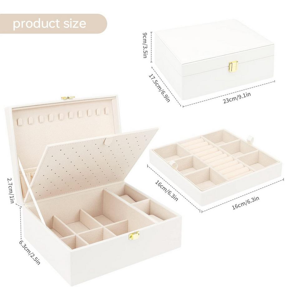 Only-bags.store  Schmuckkästchen für Halsketten, Ohrringe, Armbänder, Ringe, Uhren, mit abnehmbaren 