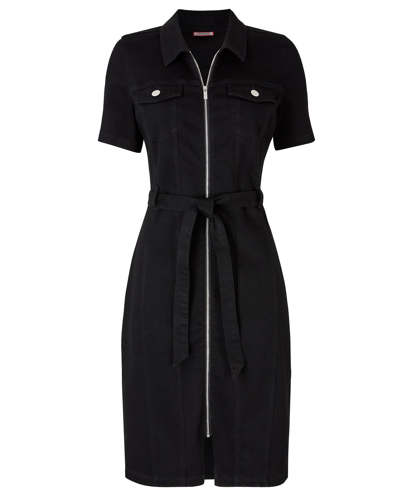 Joe Browns Robe en Jean Vintage Fermeture Éclair Avant Matière Extensible  