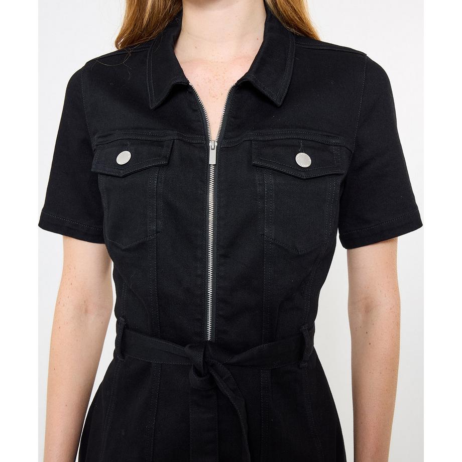 Joe Browns Vintage Jeanskleid Frontreissverschluss Stretchmaterial  