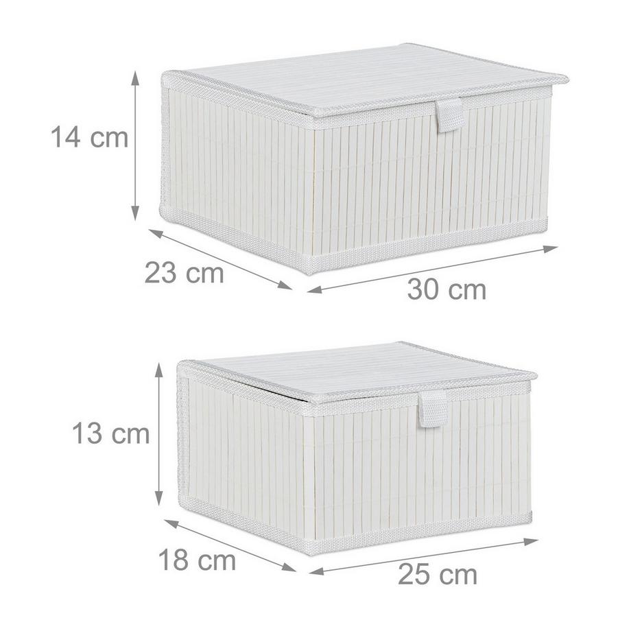 Northix Scatole portaoggetti in bambù, set da 2  