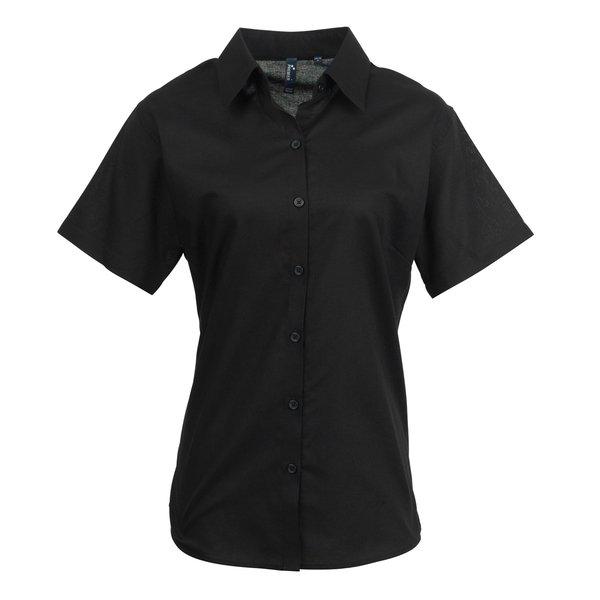 Image of Oxfordbluse Bluse Arbeitshemd, Kurzärmlig Damen Schwarz 34