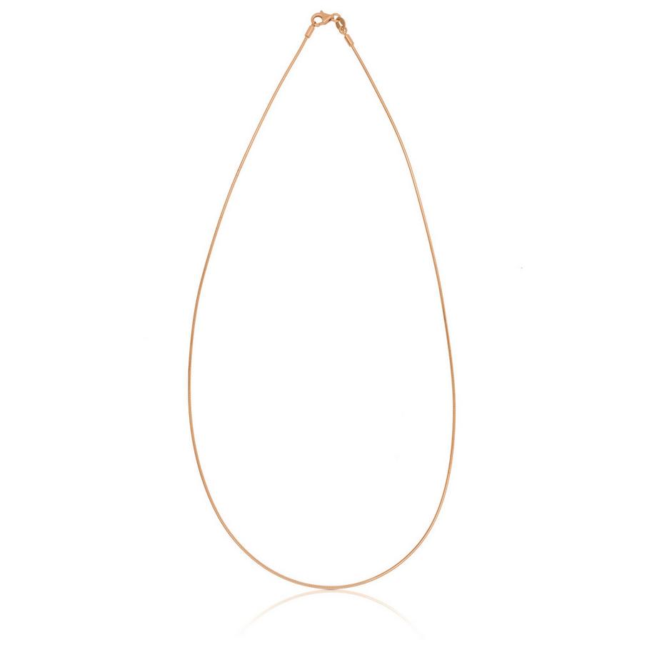 Collier omega or rose 750, 1mm, 45cm