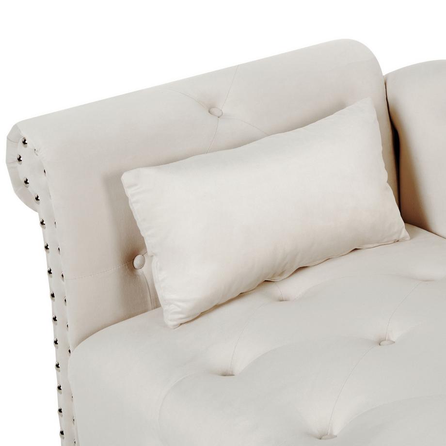 Beliani Linksseitige Chaiselongue aus Samtstoff  IVRY  