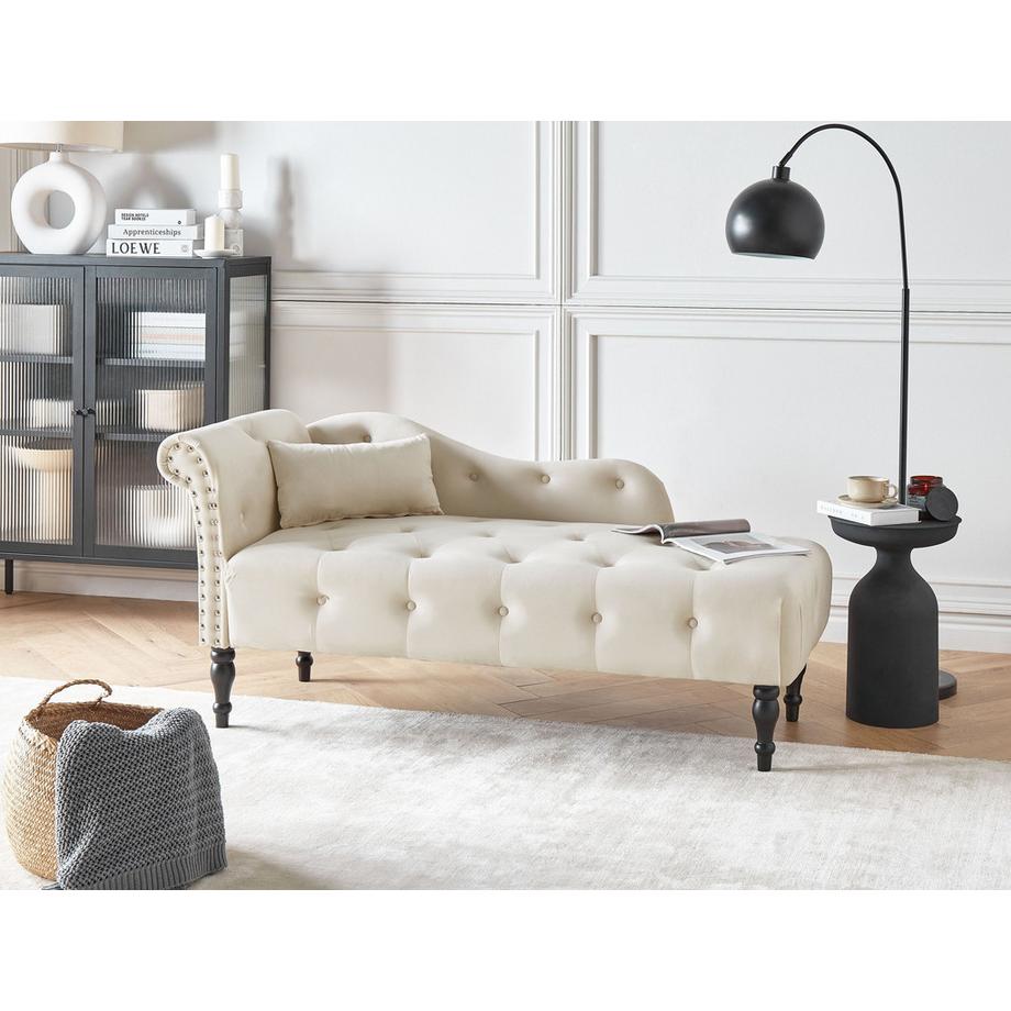 Beliani Linksseitige Chaiselongue aus Samtstoff  IVRY  
