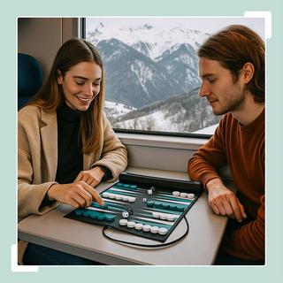 Northix  Reise-Backgammon-Roll-Up-Set 