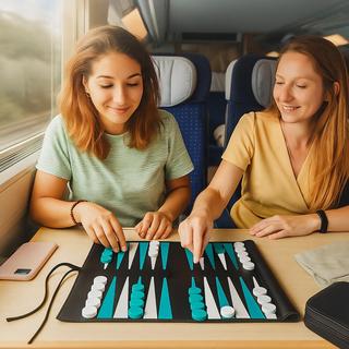 Northix  Reise-Backgammon-Roll-Up-Set 