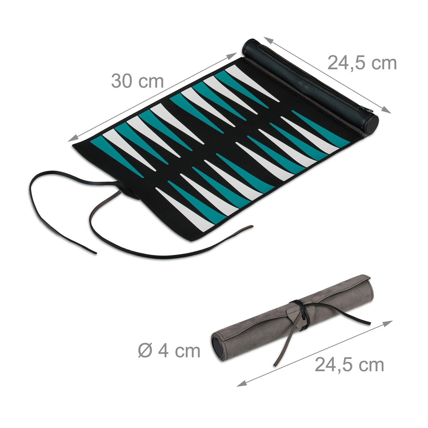 Northix  Reise-Backgammon-Roll-Up-Set 