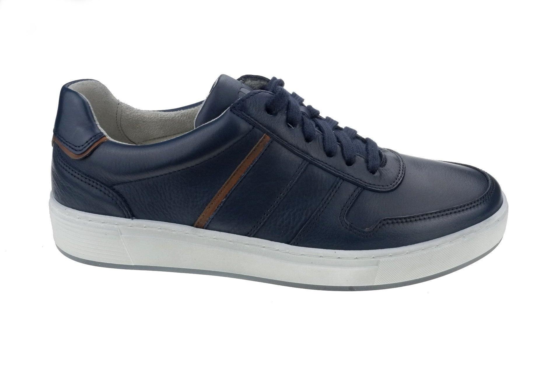 Image of Leder Sneaker Herren Blau 40