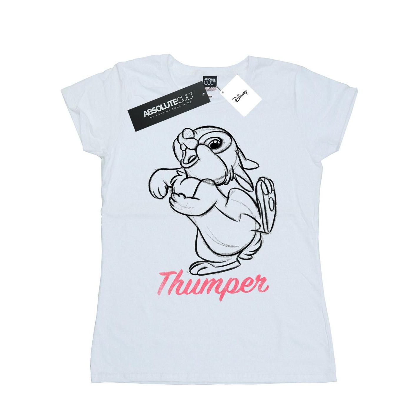 Image of Bambi Thumper Line Drawing Tshirt Damen Weiss L