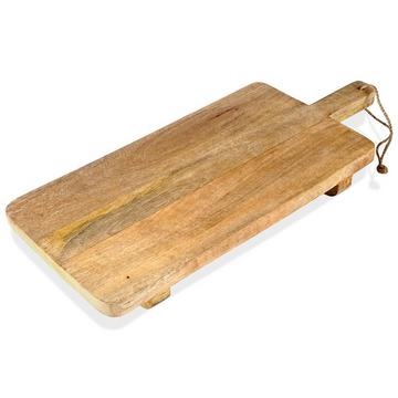 Cutting board in mango wood with handle and hanging cord