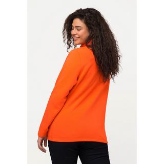 Ulla Popken  Sweat-shirt, col montant en maille, boutons, manches longues 